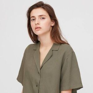 Uniqlo Olive Button Down Shirt